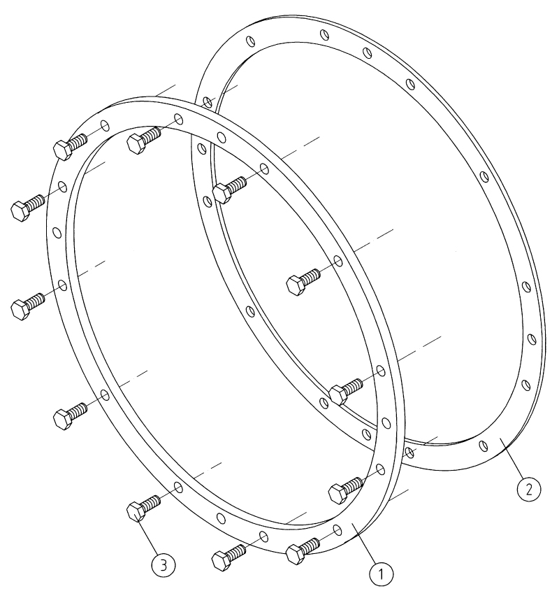Схема Комплект фланца и уплотнения для всасывающего элемент DN100 Art. 9163550